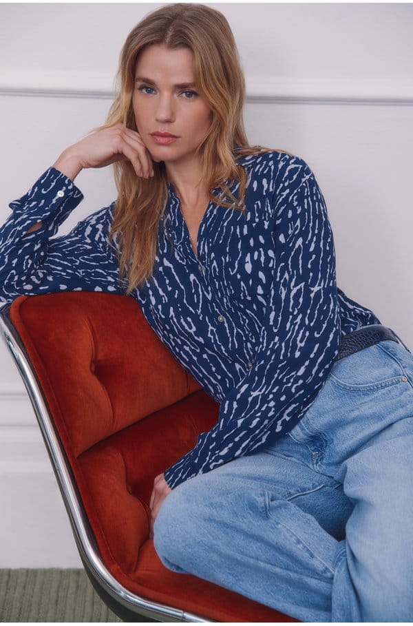 josephine shirt in navy lynx
