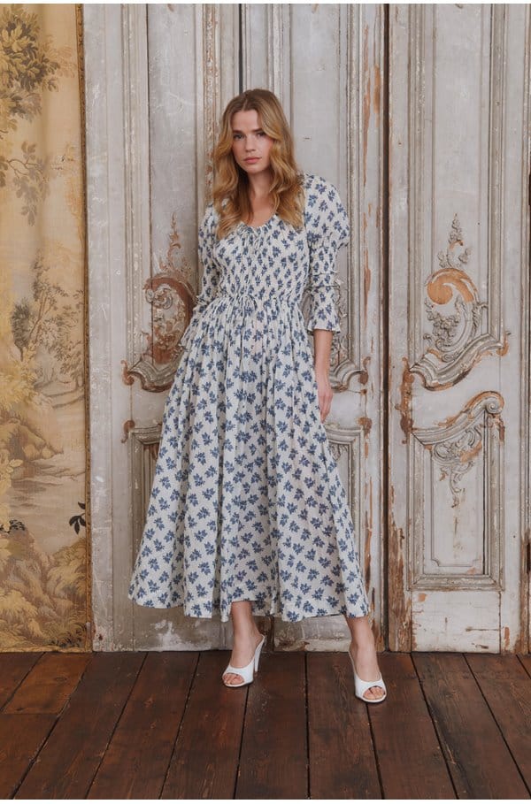 kaira dress in pomegranate bloom