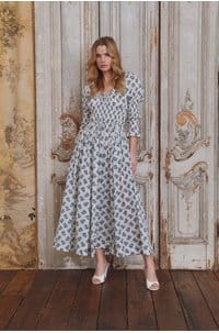 kaira dress in pomegranate bloom