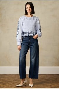 tabi blouse in blue bird