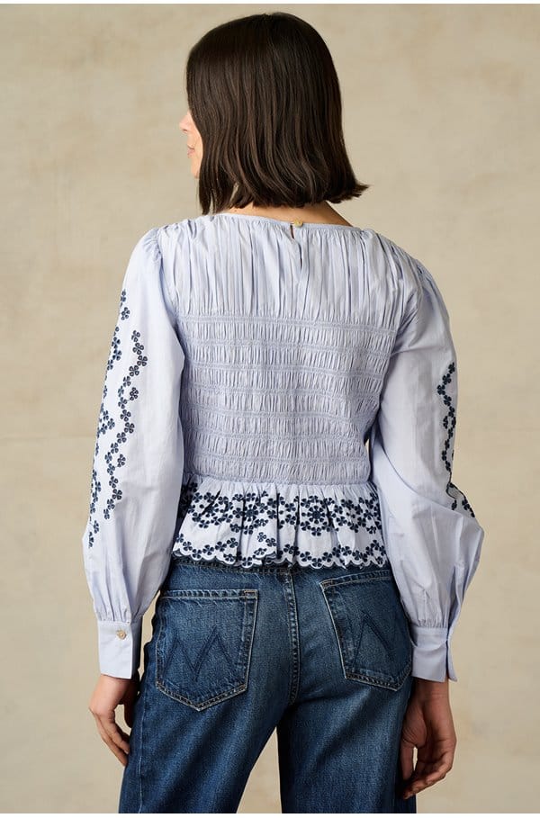 tabi blouse in blue bird