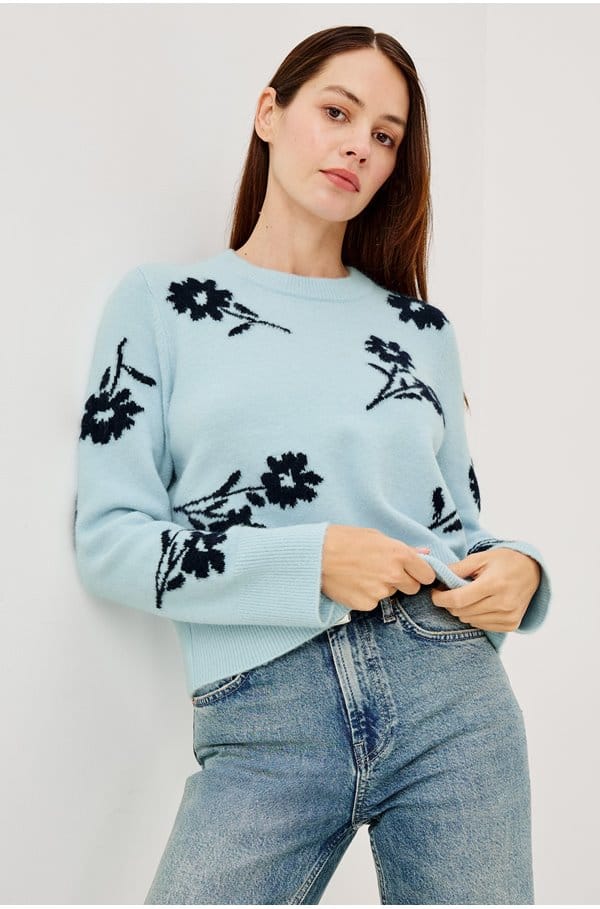 anise jumper in blue floral