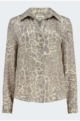 Tyler Blouse in Grey Leopard