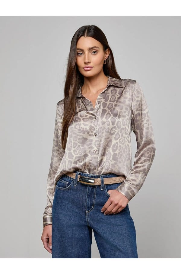 tyler blouse in grey leopard