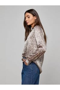 tyler blouse in grey leopard