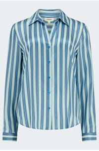tyler blouse in blue herringbone stripe