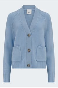 v cardigan in pale blue