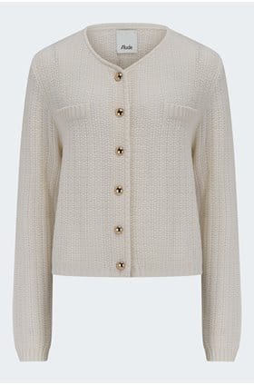 Gold Button Cardigan in White