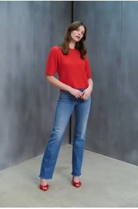 short sleeve knit in red