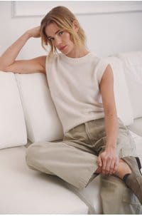 knitted tank in white