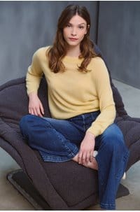 cashmere crew in yellow