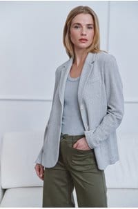 stand up collar blazer in ash