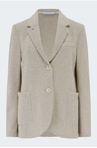 stand up collar blazer in white beige