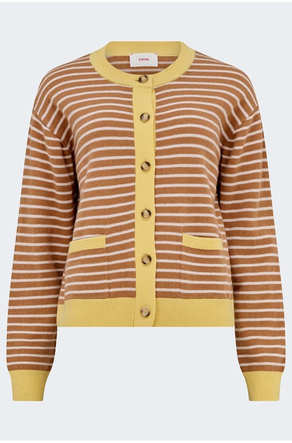 lillian cardigan in camel stripe