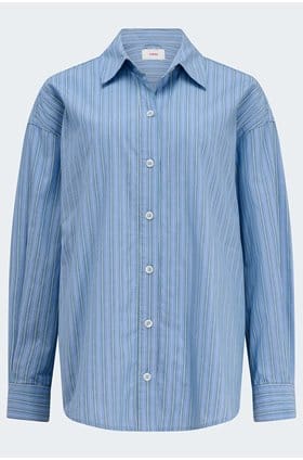 Hayven Striped Shirt in Chambray Teal