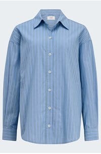 hayven striped shirt in chambray teal