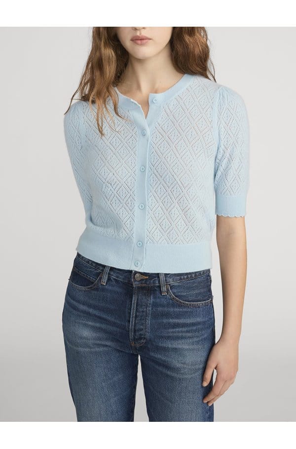 delicate cashmere cardigan in sky blue