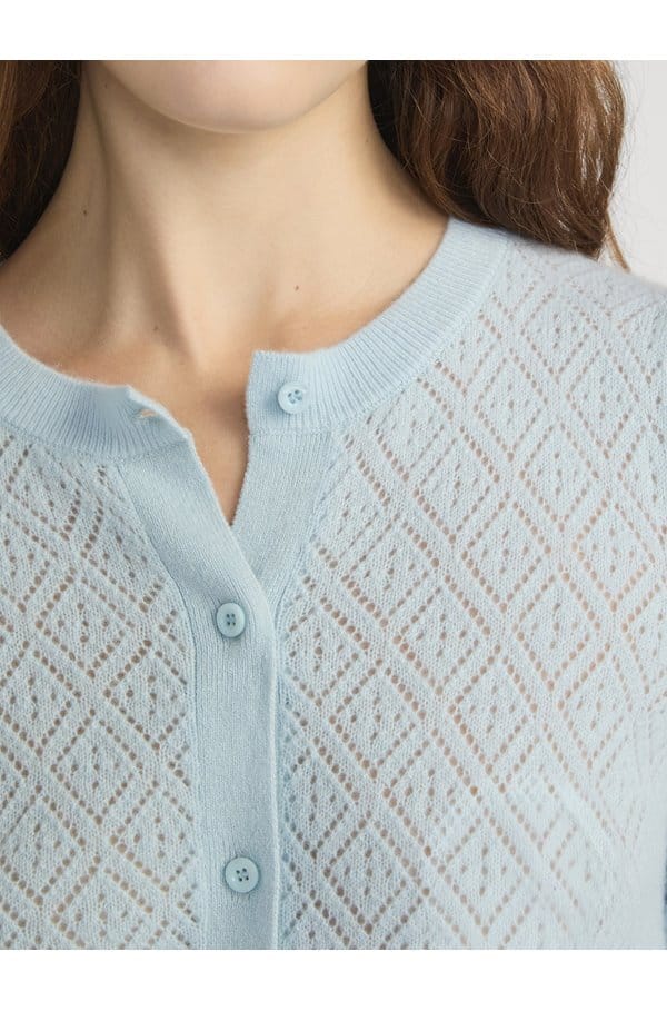 delicate cashmere cardigan in sky blue