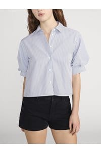 the billow sleeve shirt in navy stripe