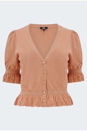 The Vetra Cardigan in Peach Tea