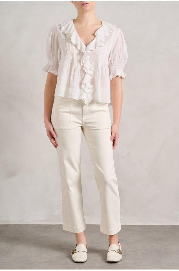 quincy ankle straight trouser in quartz sand