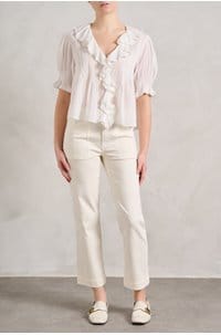 quincy ankle straight trouser in quartz sand