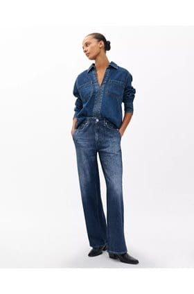 Wide Leg Miramar Cotton Terry Pant in Petra