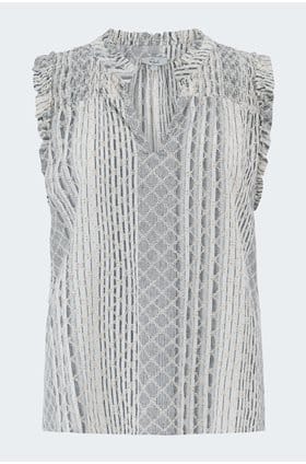 Arlene Top in Striped Eyelet