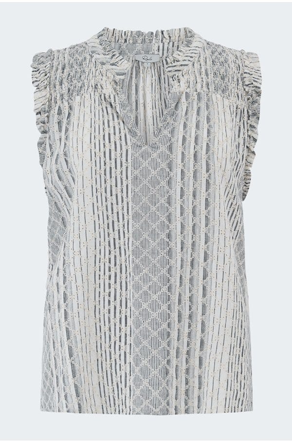 arlene top in striped eyelet