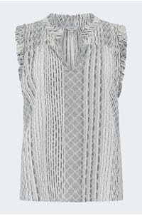 arlene top in striped eyelet