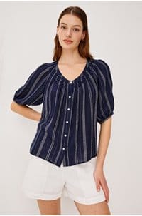 rix top in marina stripe