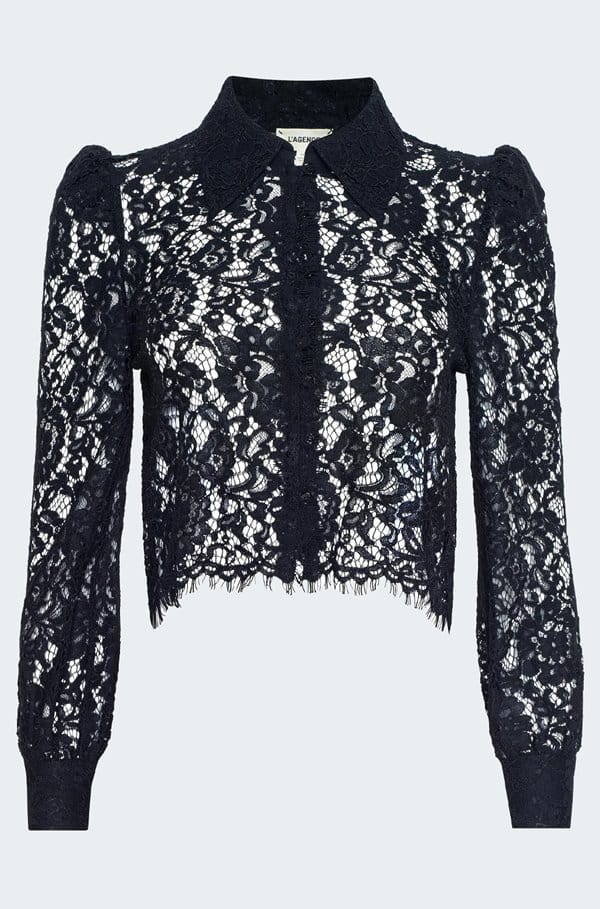anita lace blouse in black
