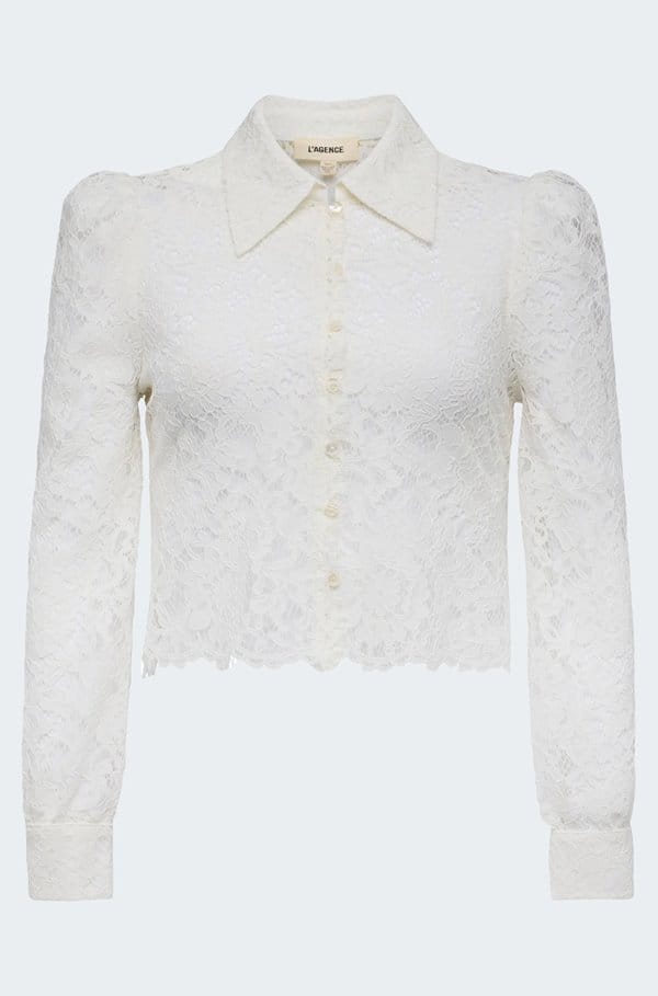 anita lace blouse in ivory