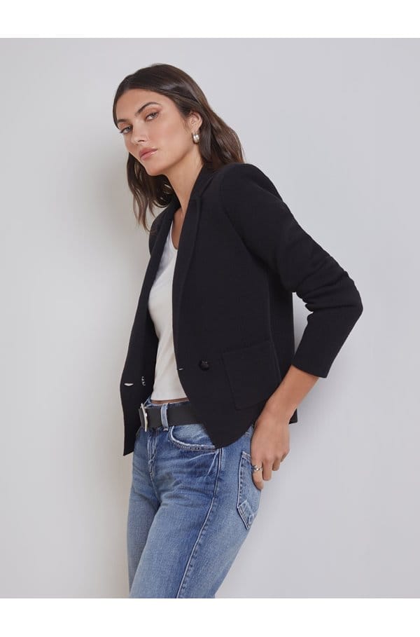 sofia knit blazer in black