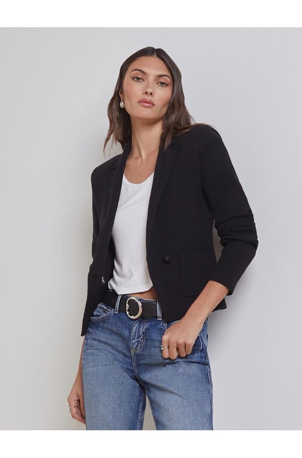 sofia knit blazer in black