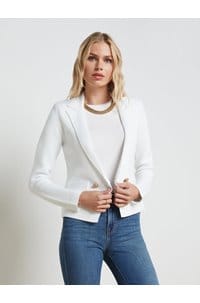 sofia knit blazer in white 