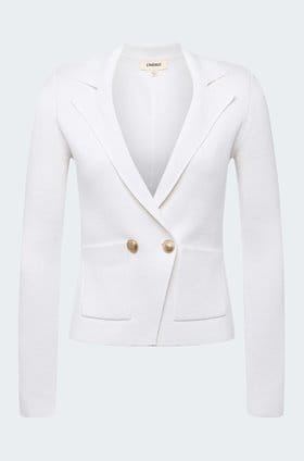 Sofia Knit Blazer in White 