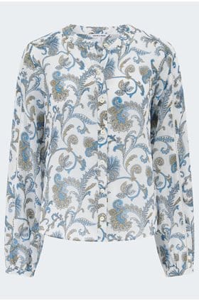 Soleil Paisley Blouse in Dove White Multi