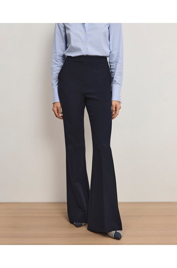 arden tailored flared pant in navy