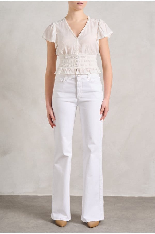 sofia 33 flared jean in crisp white