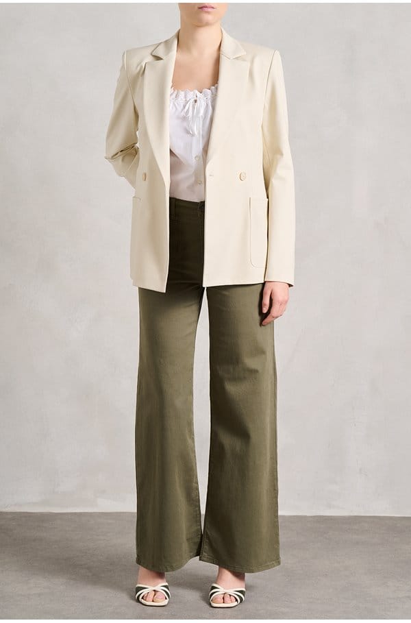 double breasted blazer in ivory