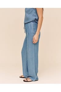 wide drawstring trouser in indigo harbour