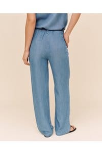 wide drawstring trouser in indigo harbour