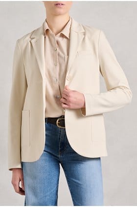 Stand Up Collar Blazer in Ivory