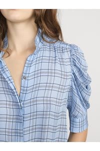 the plaid gillian top in blue multi