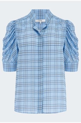 The Plaid Gillian Top in Blue Multi