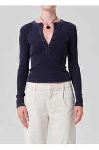 varra henley top in mineral navy
