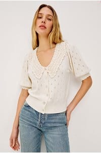 mindy knitted top in ivory