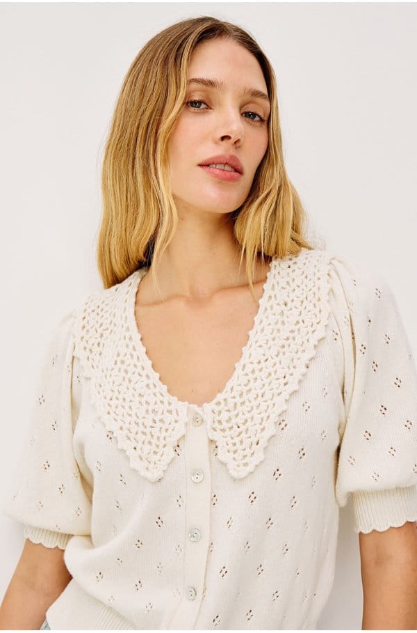 mindy knitted top in ivory