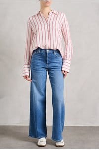 knox shirt in scarlet ivory stripe